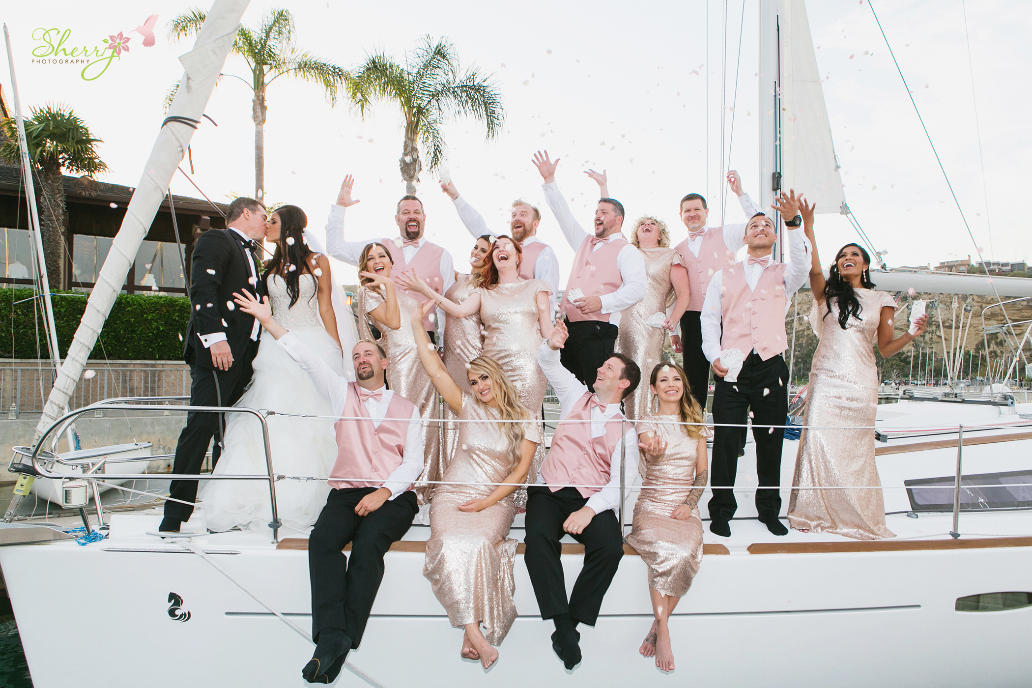 Dana Point Yacht Club Wedding Sailboat Bridal Party